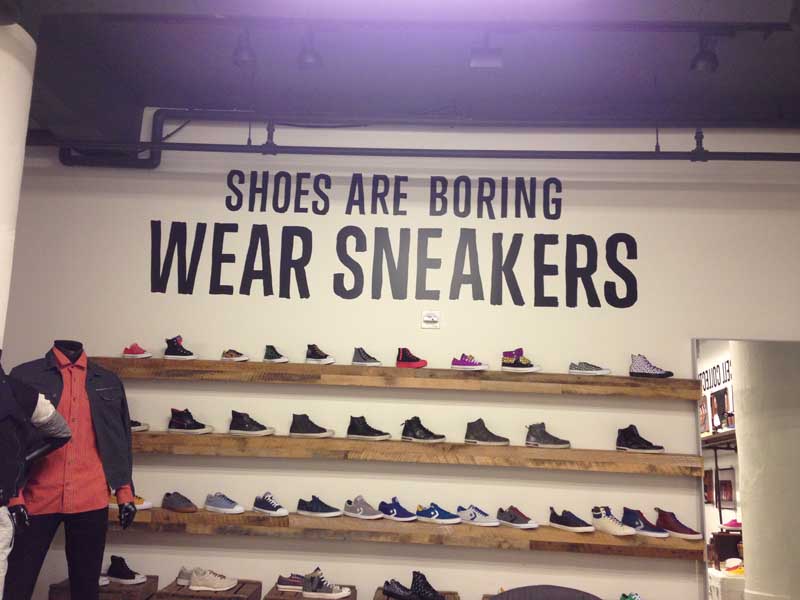 Boring, Wear Sneakers” Wall 